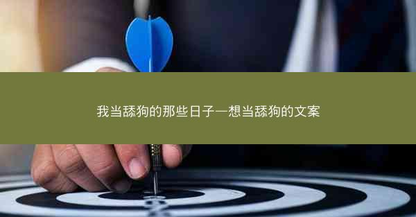 我当舔狗的那些日子—想当舔狗的文案