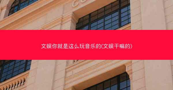 文娱你就是这么玩音乐的(文娱干嘛的)