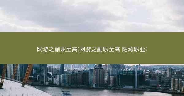 网游之副职至高(网游之副职至高 隐藏职业)