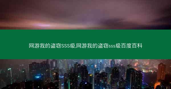 网游我的盗窃SSS级,网游我的盗窃sss级百度百科