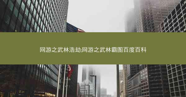 网游之武林浩劫;网游之武林霸图百度百科