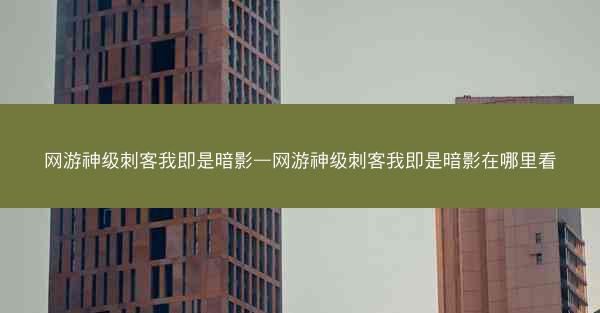 网游神级刺客我即是暗影—网游神级刺客我即是暗影在哪里看